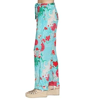 APNY Woven Printed Flat Front Drawstring Pants