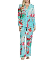 APNY Woven Printed Flat Front Drawstring Pants
