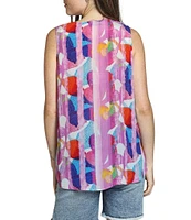 APNY Woven Printed V-Neck Sleeveless Top