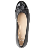 ara Belinda Leather Cap Toe Bow Ballet Flats