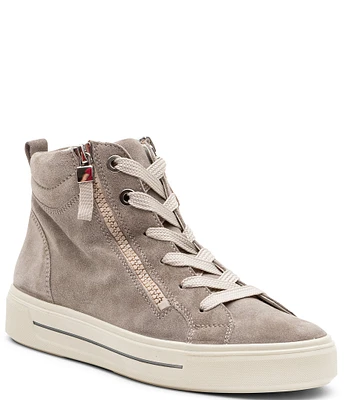 ara Camden-Mid Suede Double Zip Sneakers