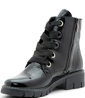 ara Debbie Patent Leather Lace Up Booties