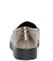 ara Dewitt Metallic Leather Platform Wedge Loafers