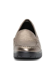 ara Dewitt Metallic Leather Platform Wedge Loafers