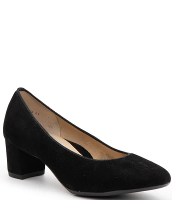 ara Kendall Suede Block Heel Pumps