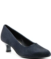 ara Kit Dotted Print Suede Kitten Heel Pumps