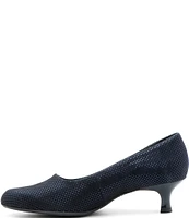 ara Kit Dotted Print Suede Kitten Heel Pumps