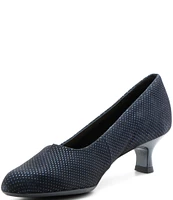 ara Kit Dotted Print Suede Kitten Heel Pumps