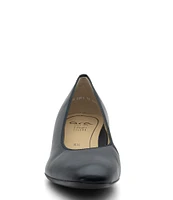 ara Milan Leather Low Heel Pumps