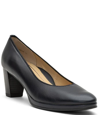 ara Ophelia Leather Block Heel Platform Pumps