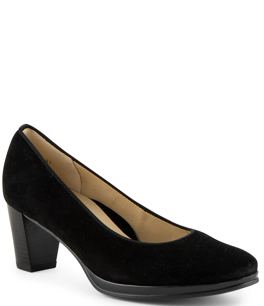 ara Ophelia Suede Block Heel Platform Pumps