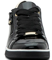 ara Rei-Low Patent Leather Zip Sneakers