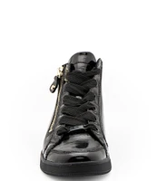 ara Rei Patent Leather High Top Zip Sneakers