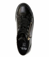 ara Rei Patent Leather High Top Zip Sneakers