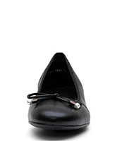 ara Scout Leather Pearl Bow Ballet Flats