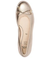 ara Scout Leather Pearl Bow Ballet Flats