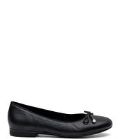 ara Scout Leather Pearl Bow Ballet Flats