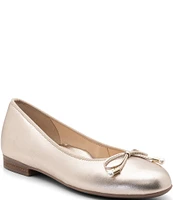 ara Scout Leather Pearl Bow Ballet Flats