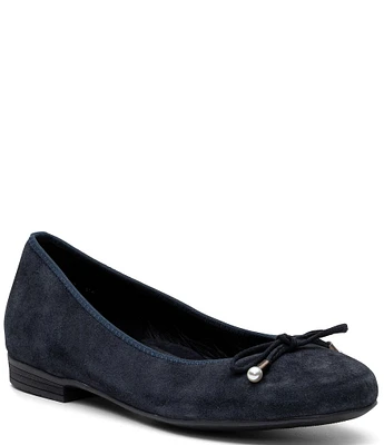 ara Scout Suede Bow Ballet Flats