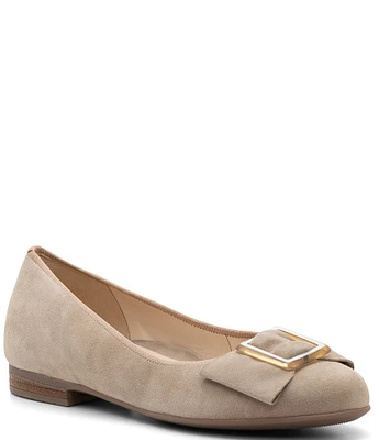 ara Sheridan Suede Bow Buckle Flats