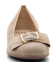 ara Sheridan Suede Bow Buckle Flats