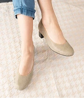 ara Vivian Pin Dot Suede Block Heel Pumps