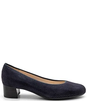 ara Vivian Pin Dot Suede Block Heel Pumps