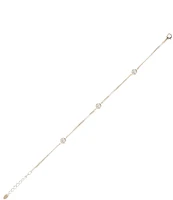 Argento Vivo Clear CZ Station Line Bracelet