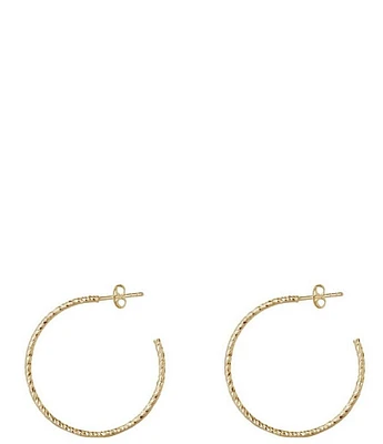 Argento Vivo Diamond Cut Hoop Earrings