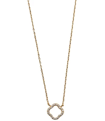 Argento Vivo Pave Cutout Clover Short Pendant Necklace