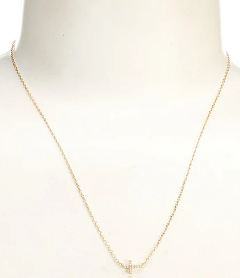 Argento Vivo Pave Sideways Cross Collar Necklace