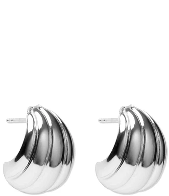 Argento Vivo Silver Textured Dome Stud Earrings