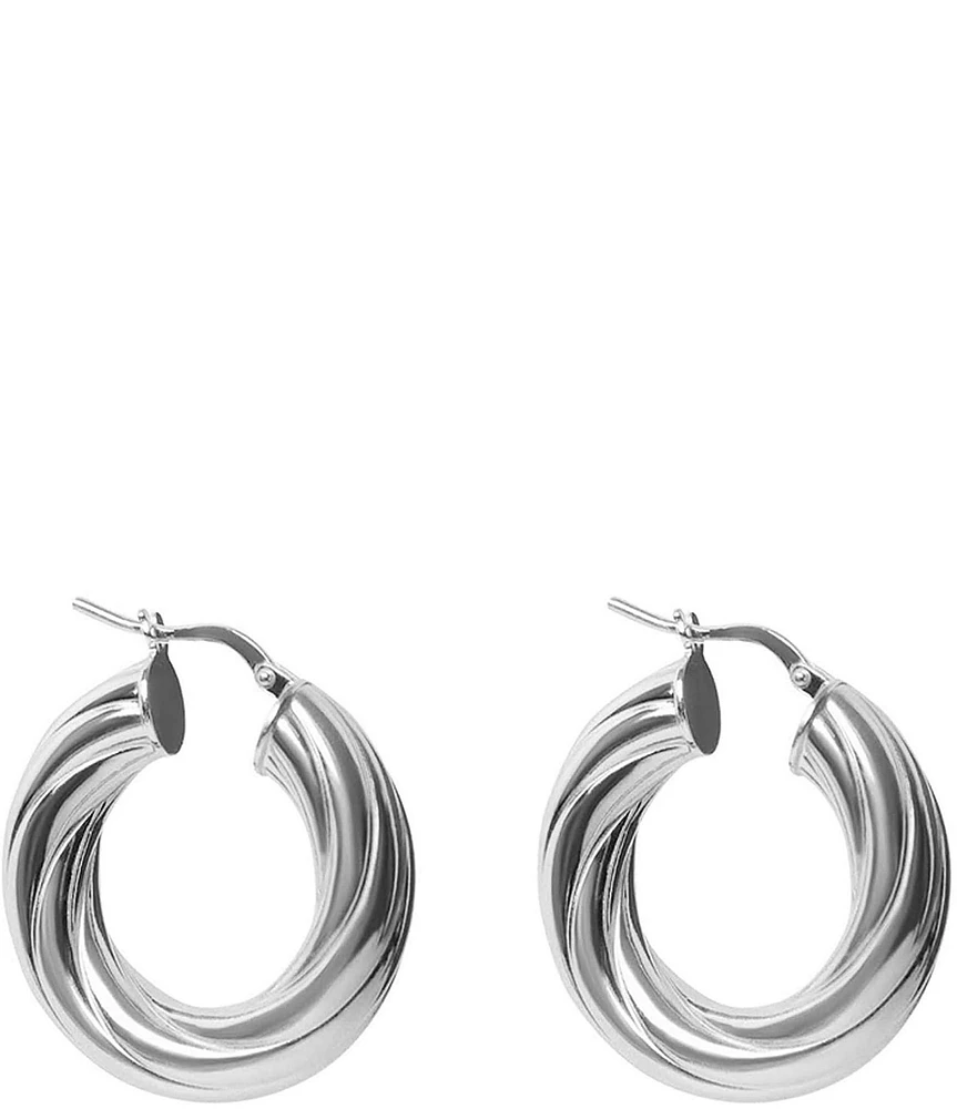 Argento Vivo Small Twist Huggie Hoop Earrings