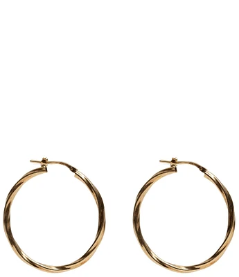 Argento Vivo Twisted Thin Hoop Earrings