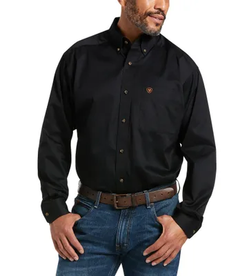 Ariat Big & Tall Solid Twill Long-Sleeve Woven Shirt