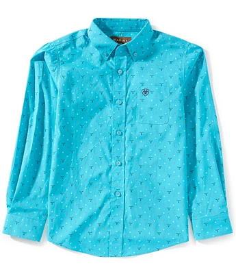 Ariat Big Boys 7-14 Long Sleeve Classic Printed Woven Shirt