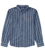 Ariat Big Boys 7-14 Long Sleeve Rochard Print Button-up Classic Fit Shirt