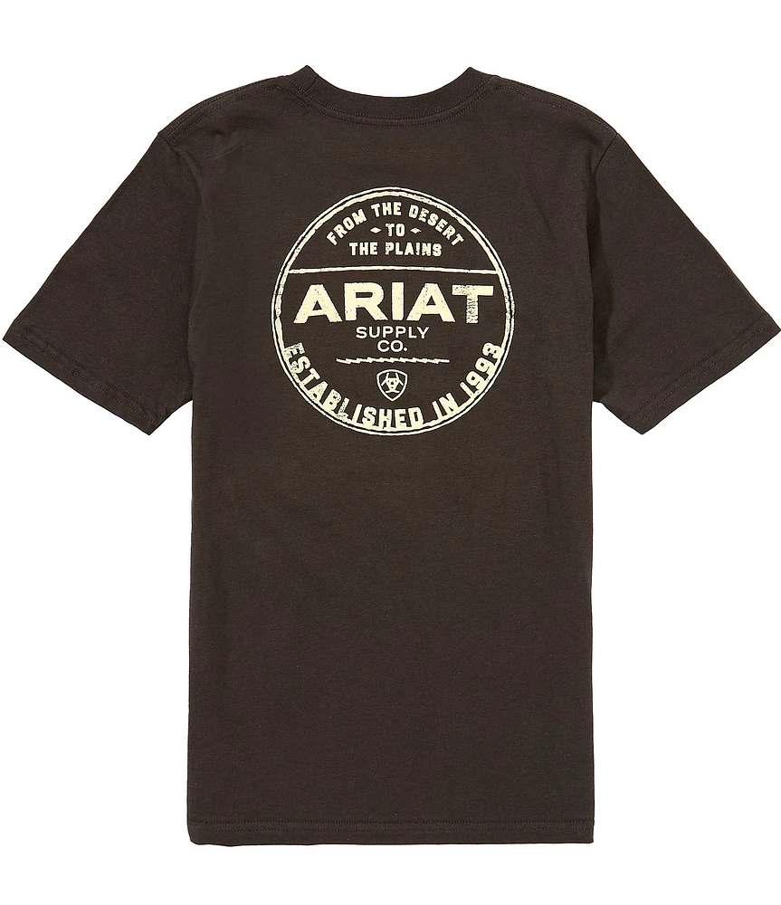 Ariat Big Boys 7-14 Short Sleeve Explore Circle Graphic T-Shirt