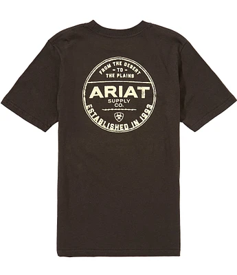 Ariat Big Boys 7-14 Short Sleeve Explore Circle Graphic T-Shirt