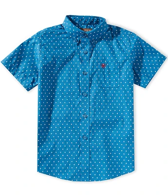 Ariat Big Boys 7-14 Short Sleeve Printed Scott Woven Shirt