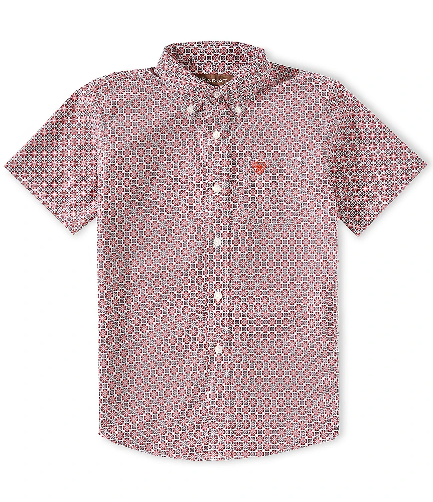 Ariat Big Boys 7-14 Short Sleeve Welch Classic Woven Shirt