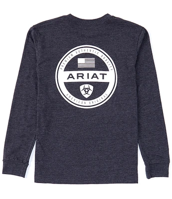 Ariat Big Boys 7-16 Long Sleeve Aritat American Original Circle Graphic T-Shirt