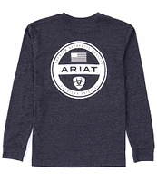 Ariat Big Boys 7-16 Long Sleeve Aritat American Original Circle Graphic T-Shirt