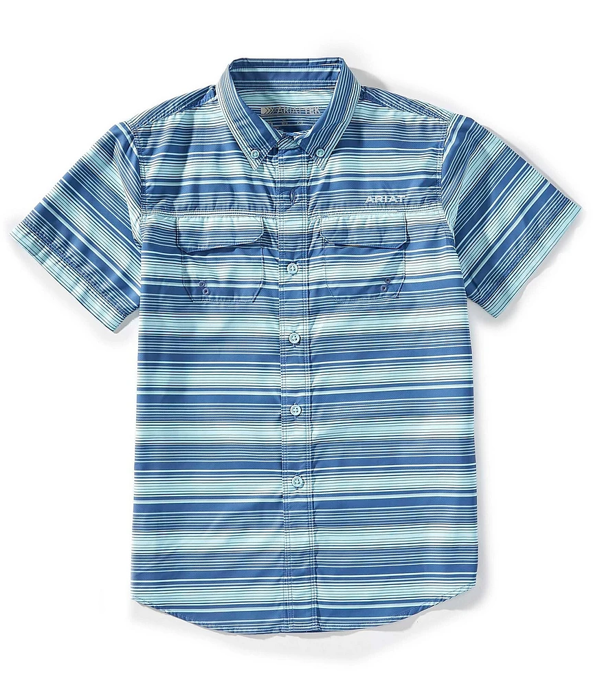 Ariat Big Boys Short-Sleeve Venttek Outbound Striped Woven Shirt