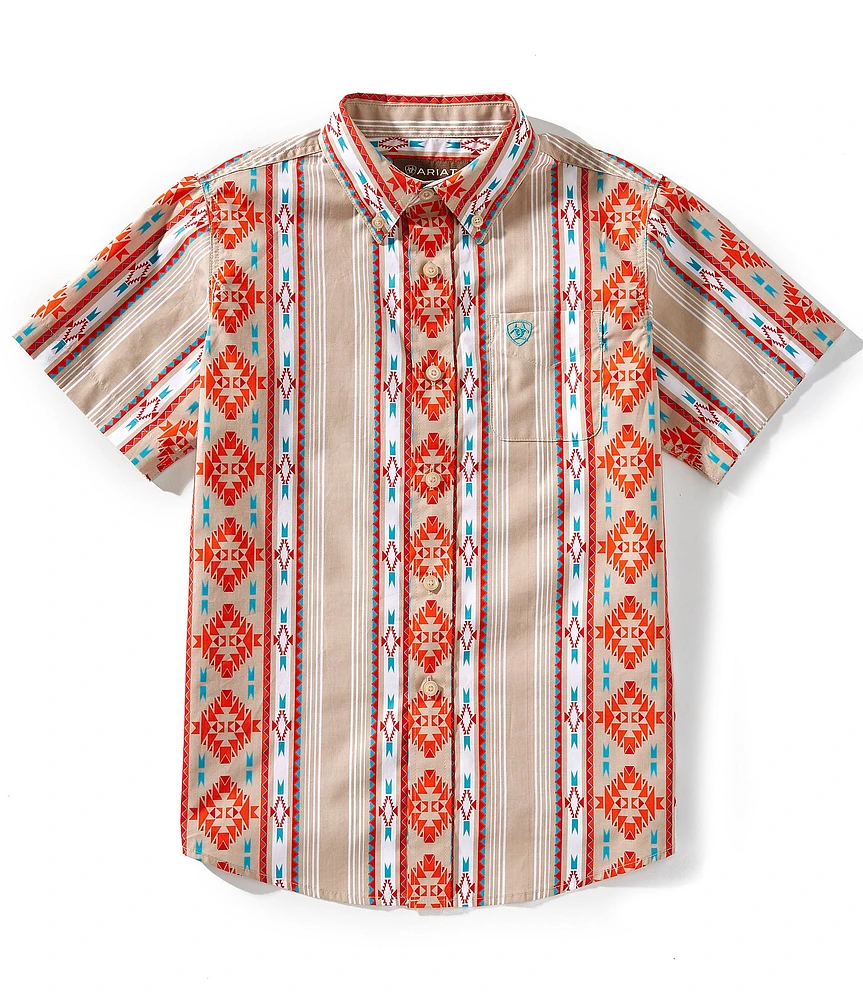 Ariat Big Boys Short-Sleeve Southwest Wade Printed Woven Shirt