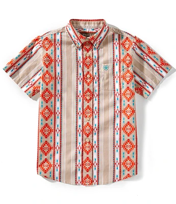 Ariat Big Boys Short-Sleeve Southwest Wade Printed Woven Shirt
