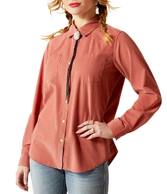 Ariat Billie Jean Corduroy Point Collar Western Yoke Long Sleeve Button Front Shirt