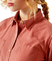 Ariat Billie Jean Corduroy Point Collar Western Yoke Long Sleeve Button Front Shirt