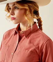 Ariat Billie Jean Corduroy Point Collar Western Yoke Long Sleeve Button Front Shirt