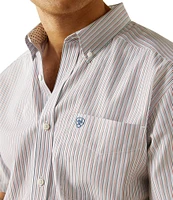 Ariat Classic Fit Dayton Wrinkle Free Short Sleeve Striped Woven Shirt